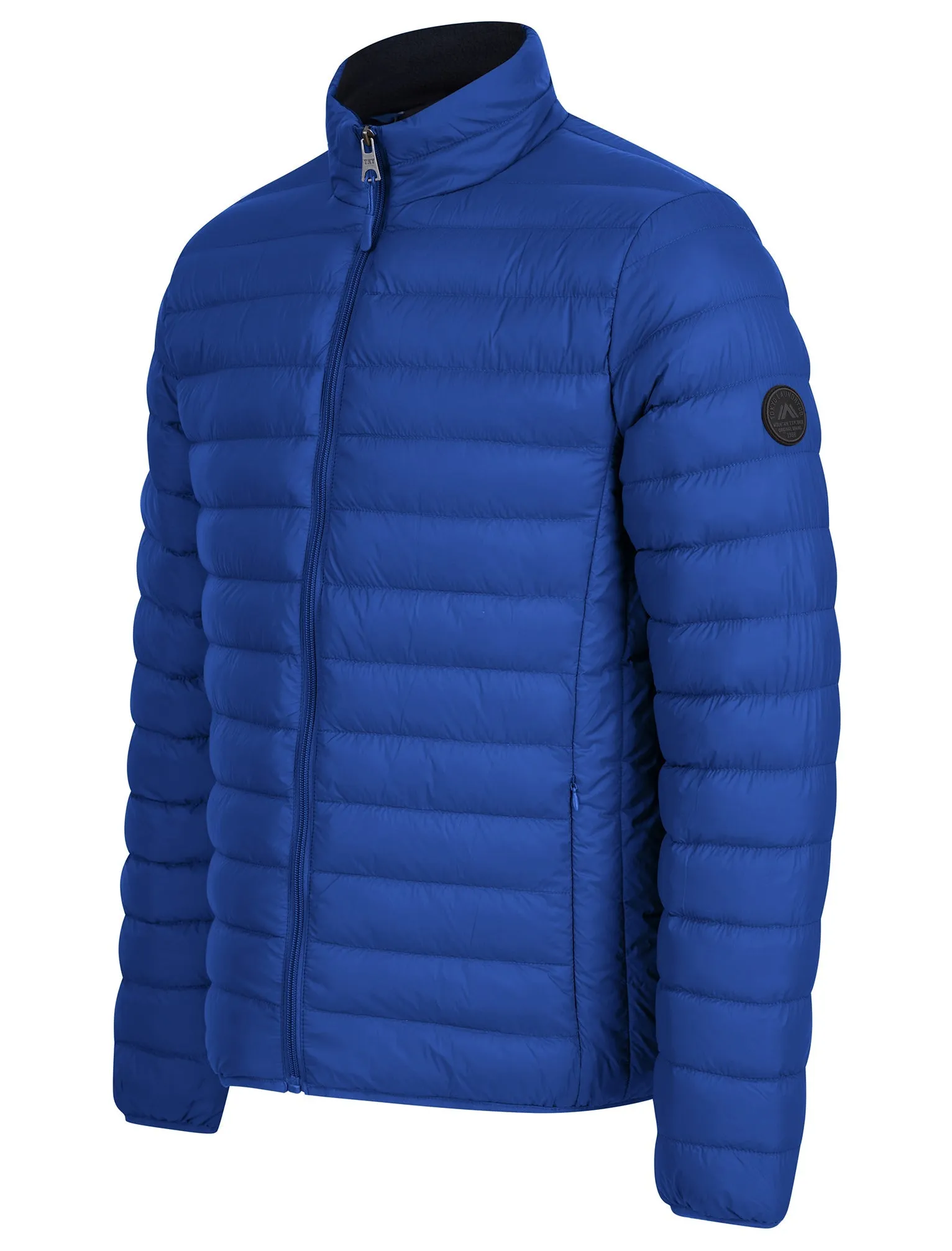 Ikar Funnel Neck Quilted Puffer Jacket with Fleece Lined Collar in Sodalite Blue - Tokyo Laundry