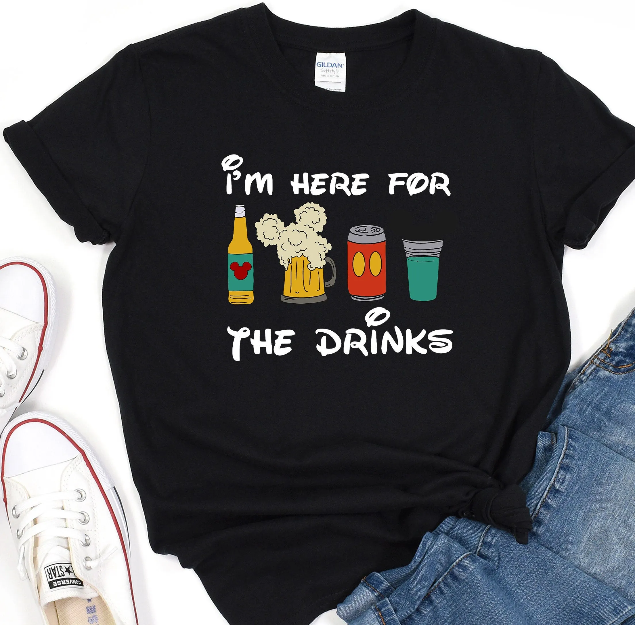I'm Here For The Drinks, I am Here For The Snacks, Family Shirt, Disney Food Beer Shirts, Disneyland Shirts, Disneyworld Vacation T-shirt