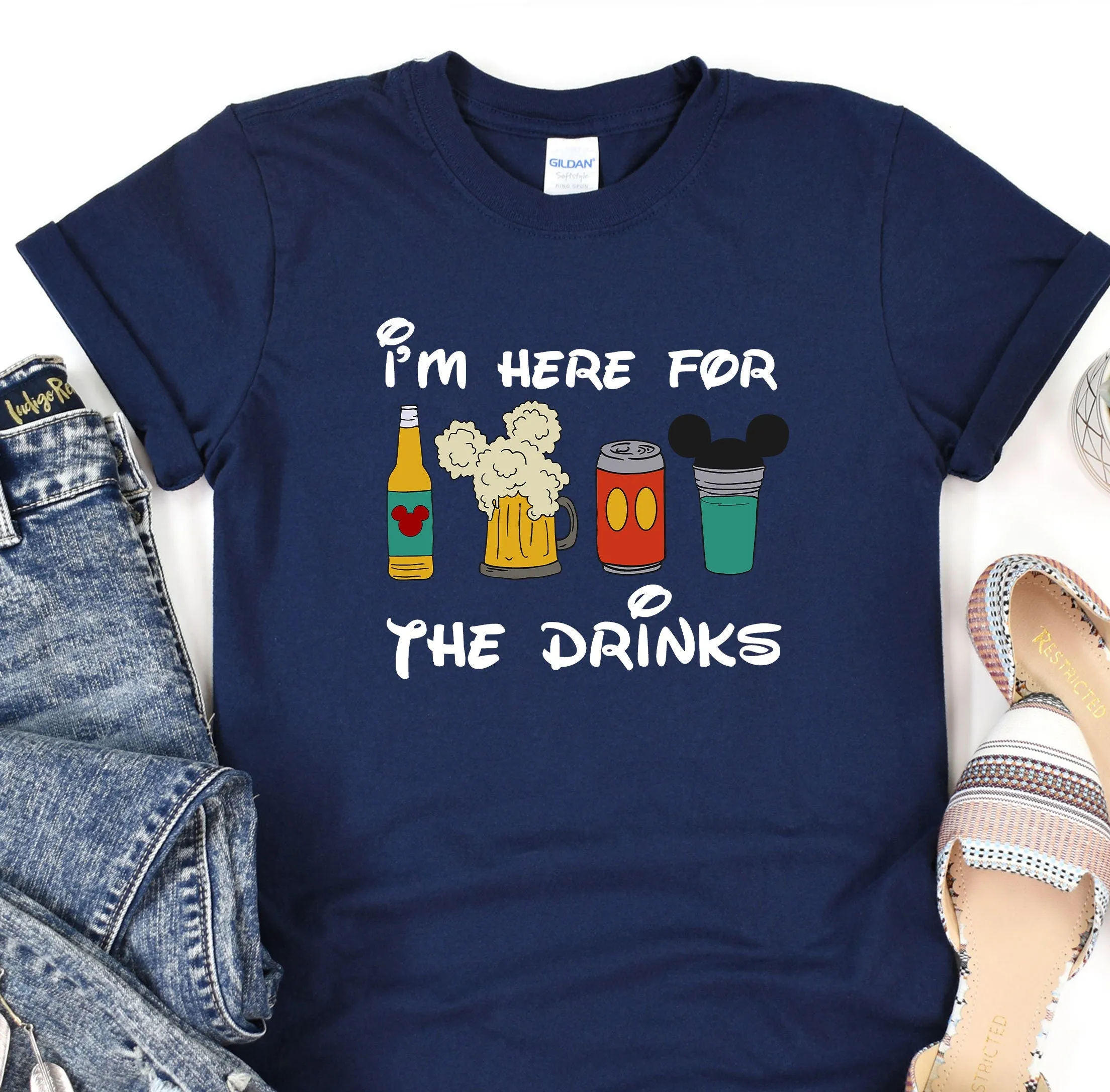 I'm Here For The Drinks, I am Here For The Snacks, Family Shirt, Disney Food Beer Shirts, Disneyland Shirts, Disneyworld Vacation T-shirt