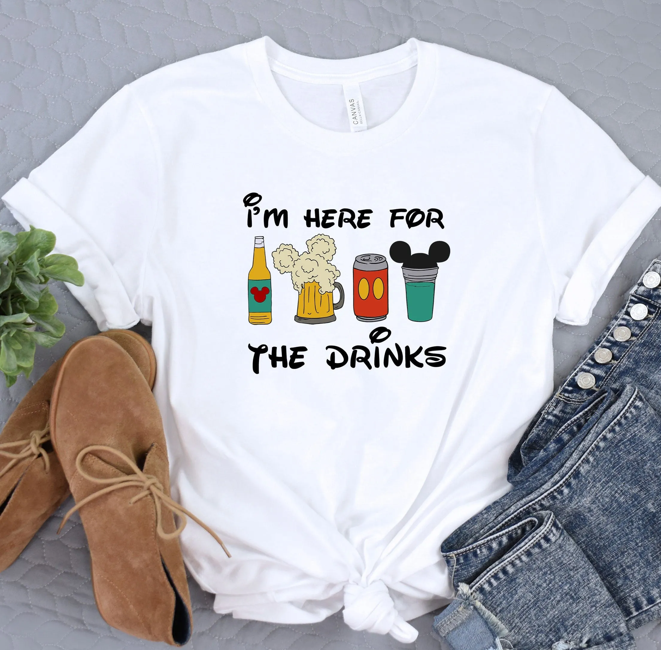 I'm Here For The Drinks, I am Here For The Snacks, Family Shirt, Disney Food Beer Shirts, Disneyland Shirts, Disneyworld Vacation T-shirt