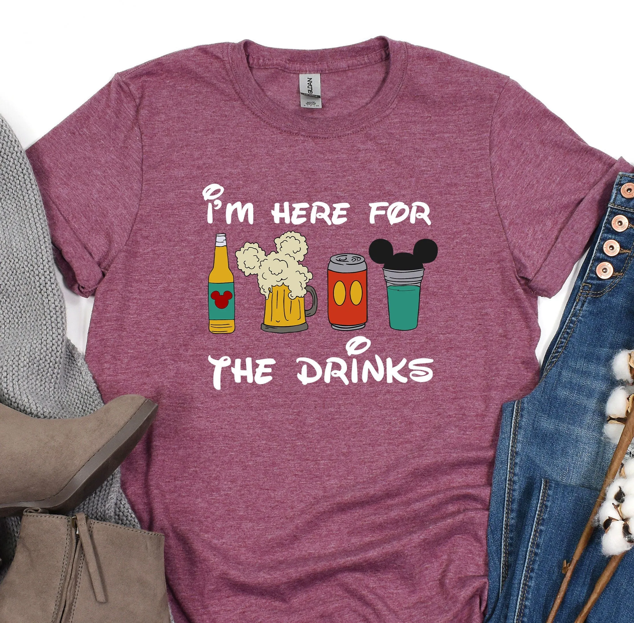 I'm Here For The Drinks, I am Here For The Snacks, Family Shirt, Disney Food Beer Shirts, Disneyland Shirts, Disneyworld Vacation T-shirt