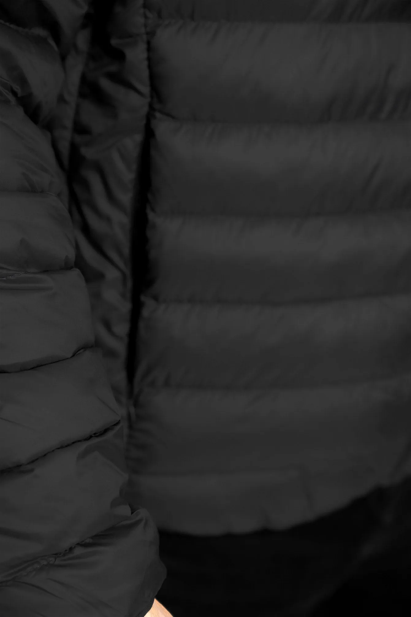 Inigo Funnel Neck Quilted Puffer Jacket in Jet Black - Tokyo Laundry