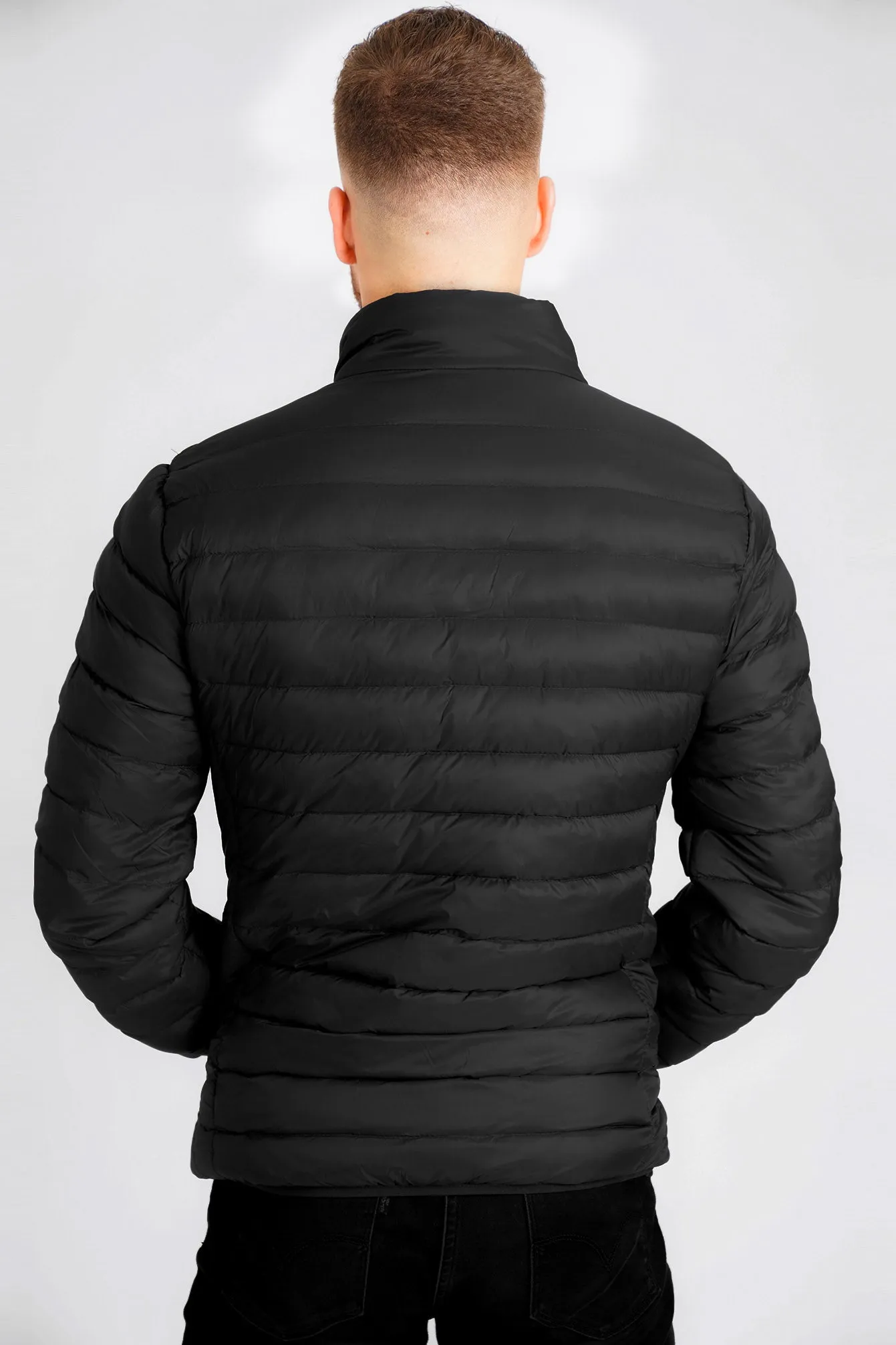 Inigo Funnel Neck Quilted Puffer Jacket in Jet Black - Tokyo Laundry