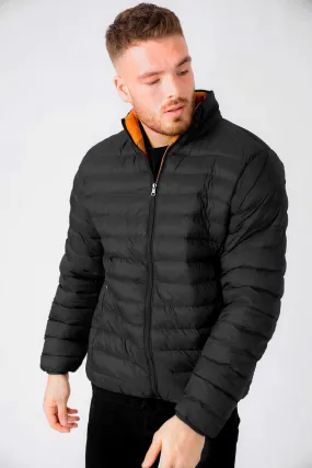 Inigo Funnel Neck Quilted Puffer Jacket in Jet Black - Tokyo Laundry