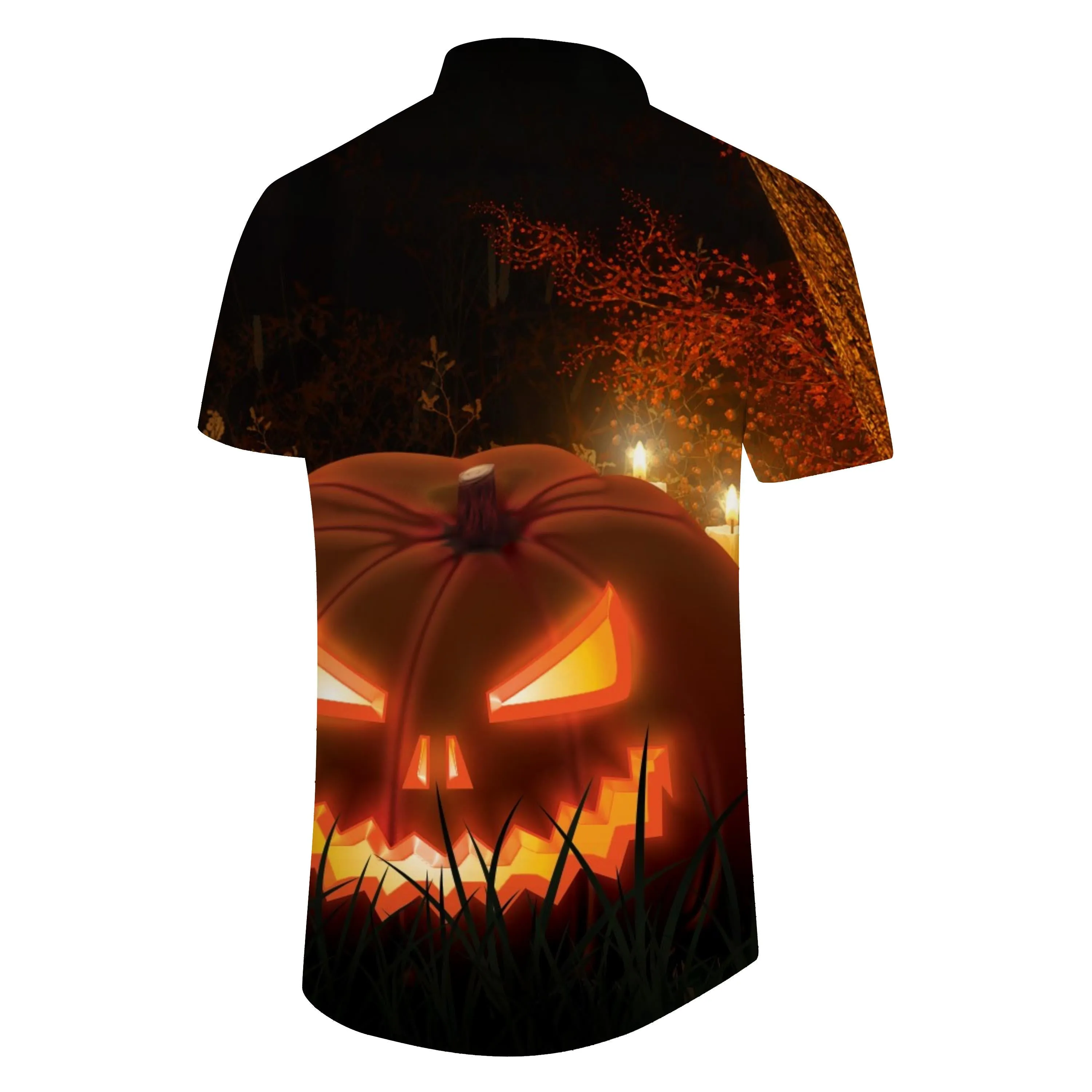 Jack-o'-lantern ghost halloween men's casual short sleeve shirt 3d print pattern hawaiian shirt party street festival shirt clothing