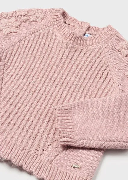 Knitted Jumper with Flowers - Petal