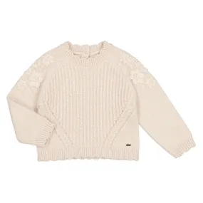 Knitted Jumper with Flowers - Petal
