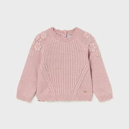 Knitted Jumper with Flowers - Petal