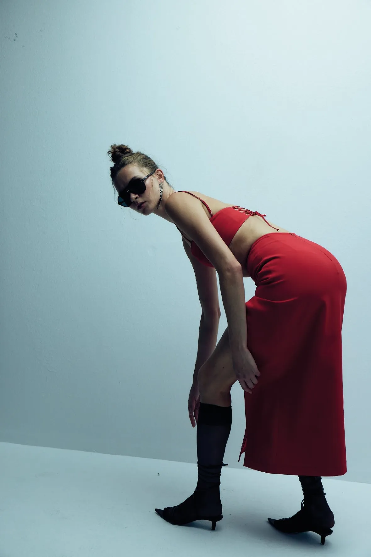 Lalia Crepe Top in Paprika Red