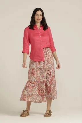 Linen 3/4 Sleeve Shirt Watermelon