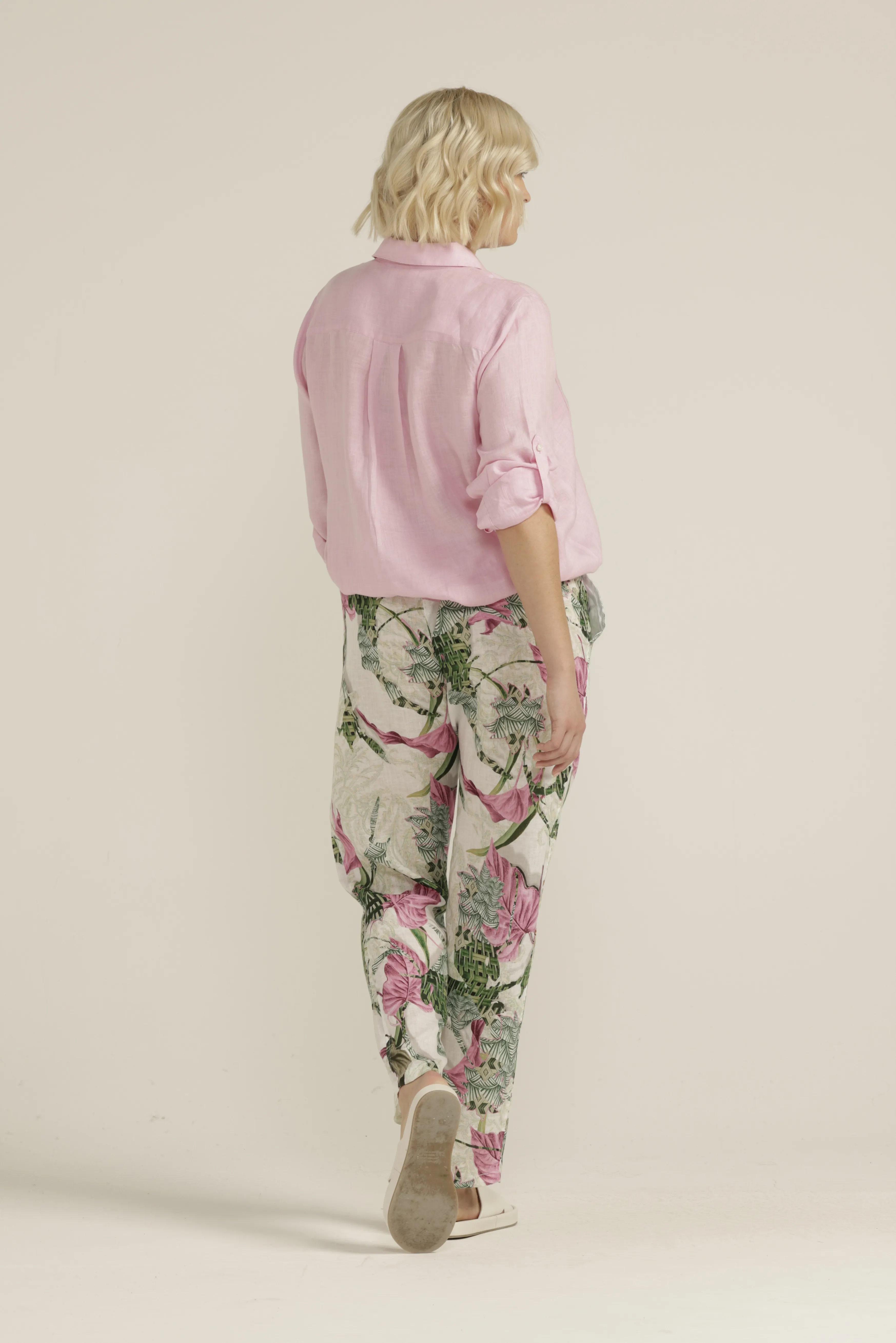 Linen Long Sleeve Pocket Shirt Bubblegum