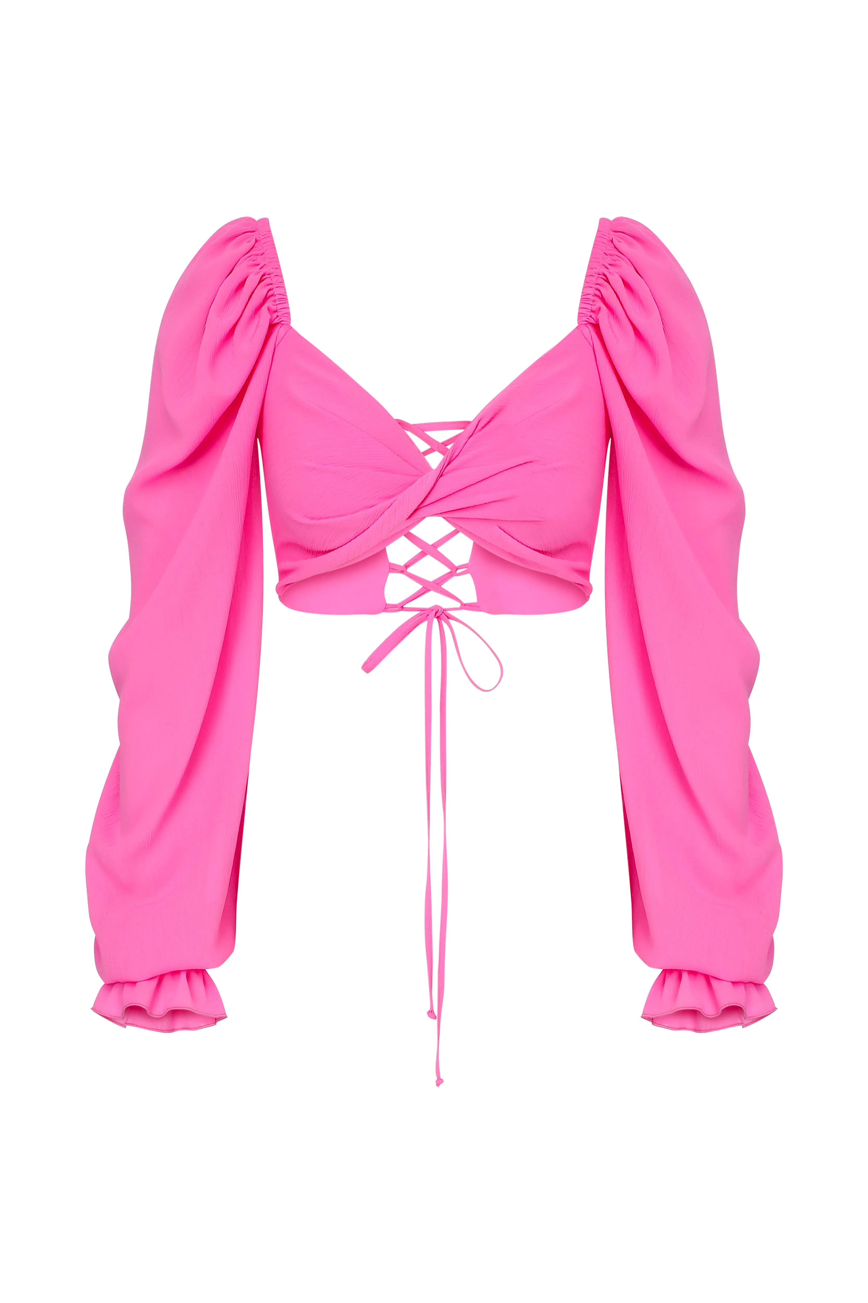 Lolly Tie Back Top in Hot Pink