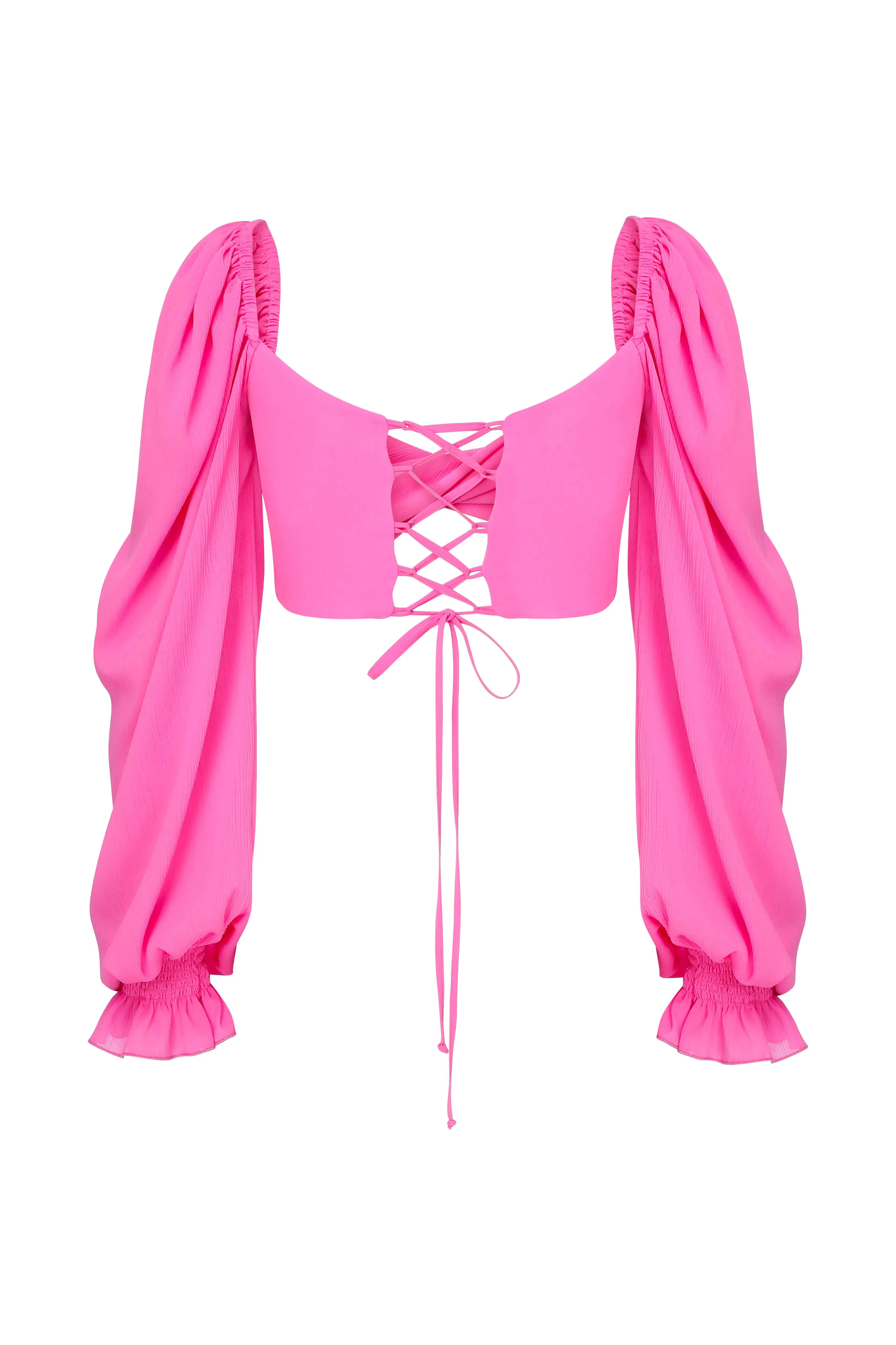Lolly Tie Back Top in Hot Pink