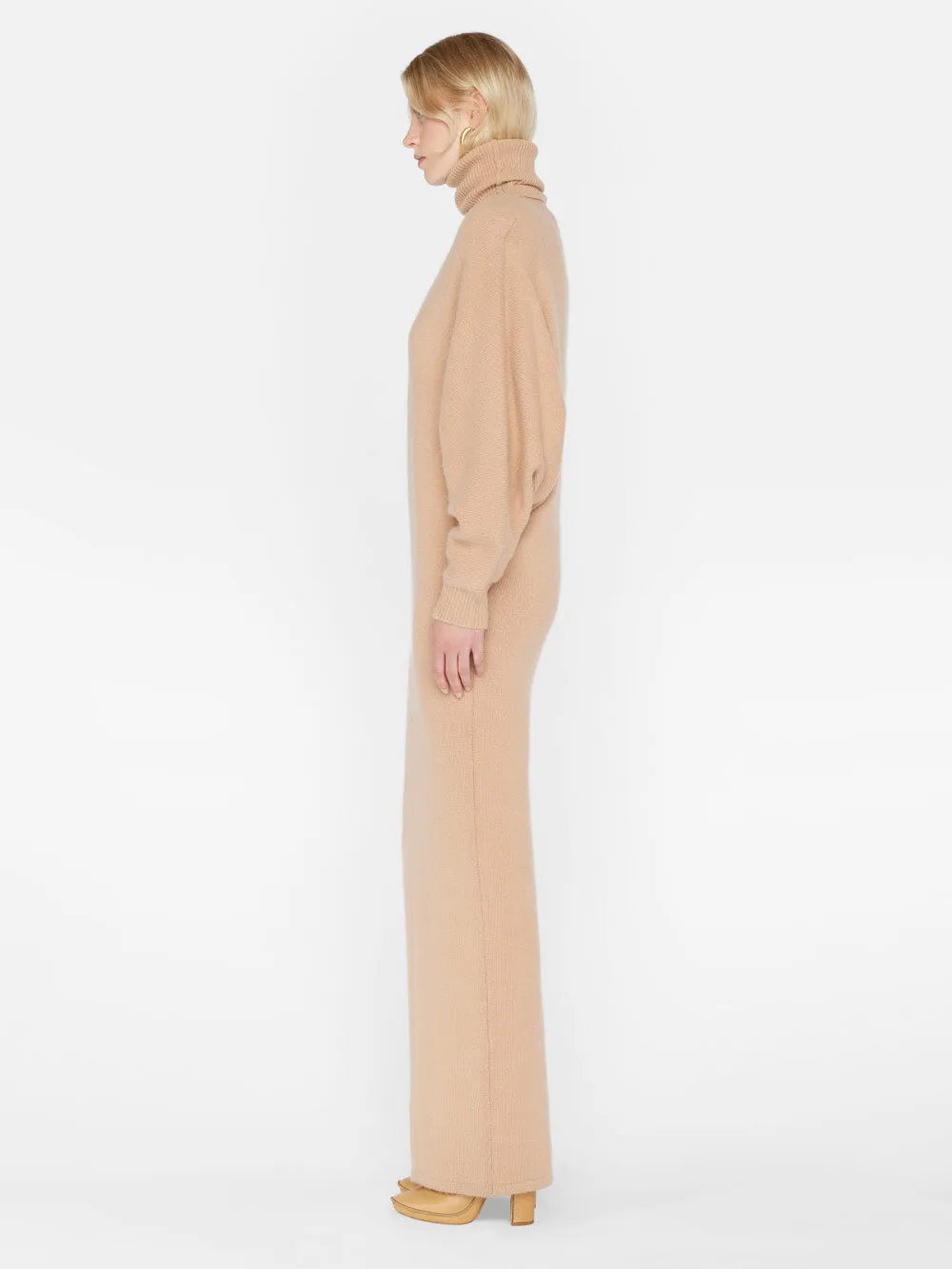 Long Cashmere Dolman Dress -- Blush