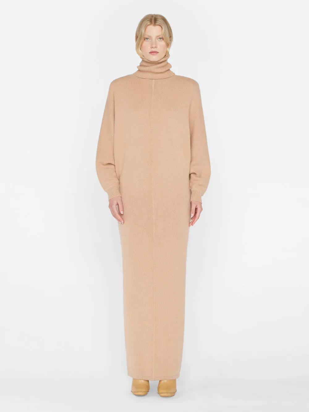 Long Cashmere Dolman Dress -- Blush