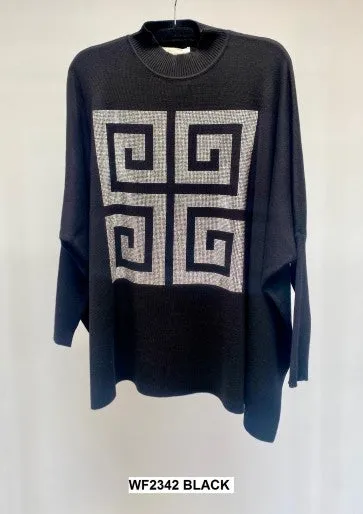 Malissa J WF2342 Square Shaped Jumper with Geo Stud Design