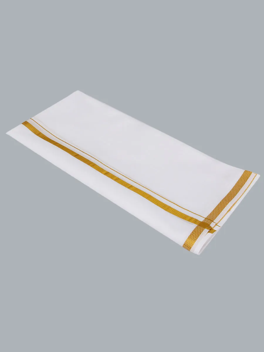 Men Cotton White Full Sleeves Shirt, Single Dhoti, Towel & Belt Combo