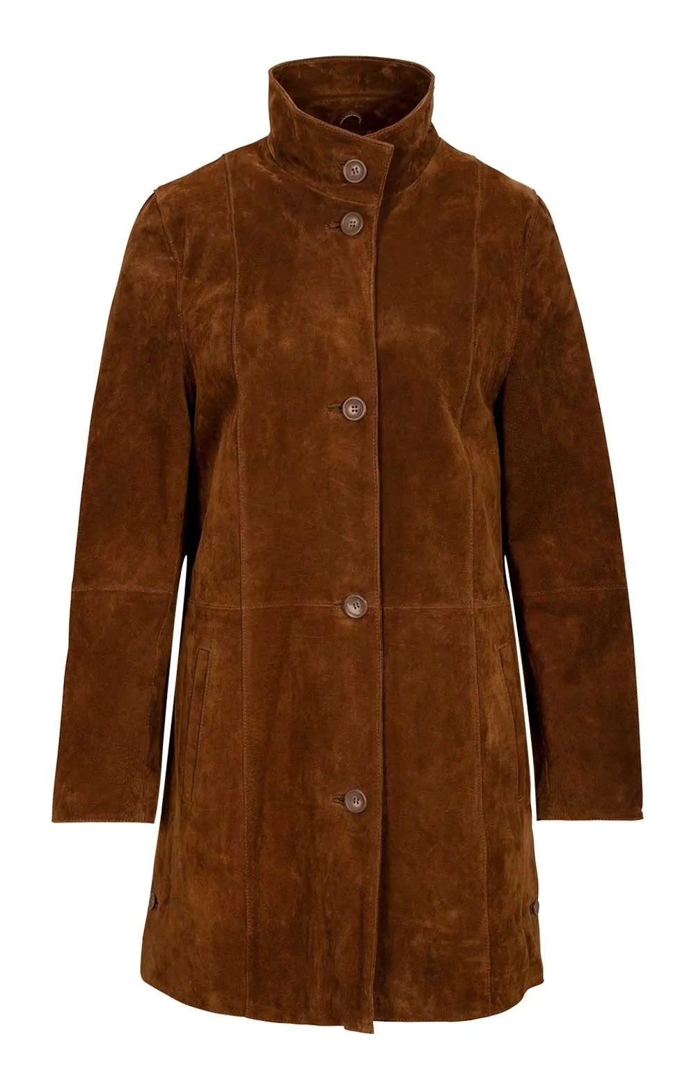 Men's Brown Suede 3/4 Length Coat Jacket