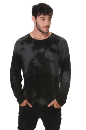 Men’s Long Sleeves Aquarelle Linen Crew Neck Tee