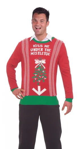 Mistletoe Sweater Adult Red Christmas Jumper