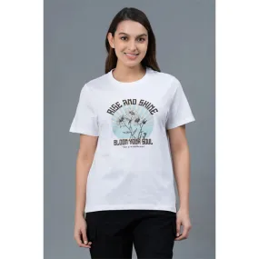 Mode by RedTape Casual Graphic Print Cotton T-Shirt | Casual Round Neck T-Shirt for Women