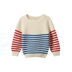 NATURE BABY BILLY JUMPER MARINER/RED SAILOR STRIPE
