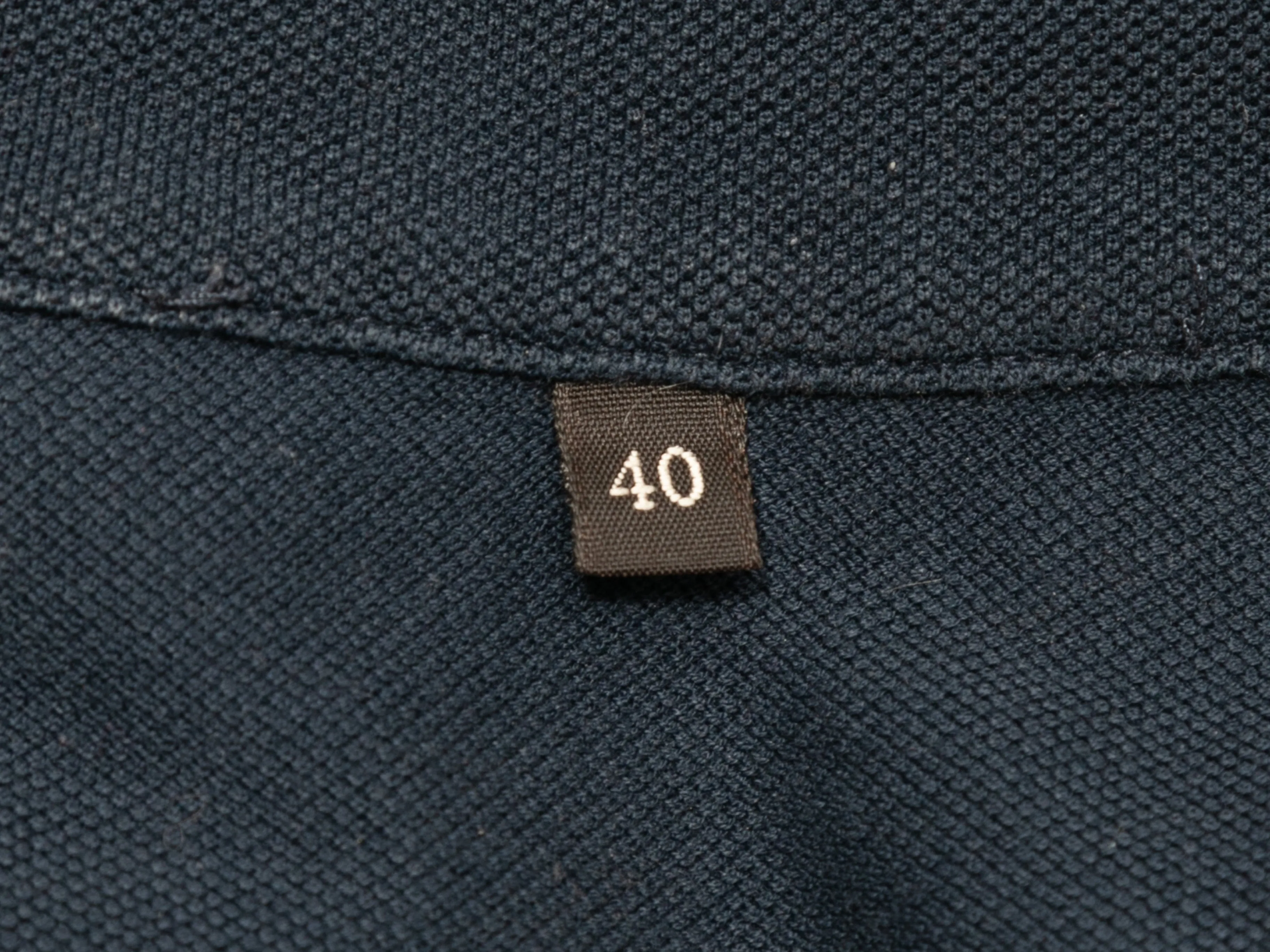 Navy Loro Piana Short Sleeve Polo Shirt Size IT 40