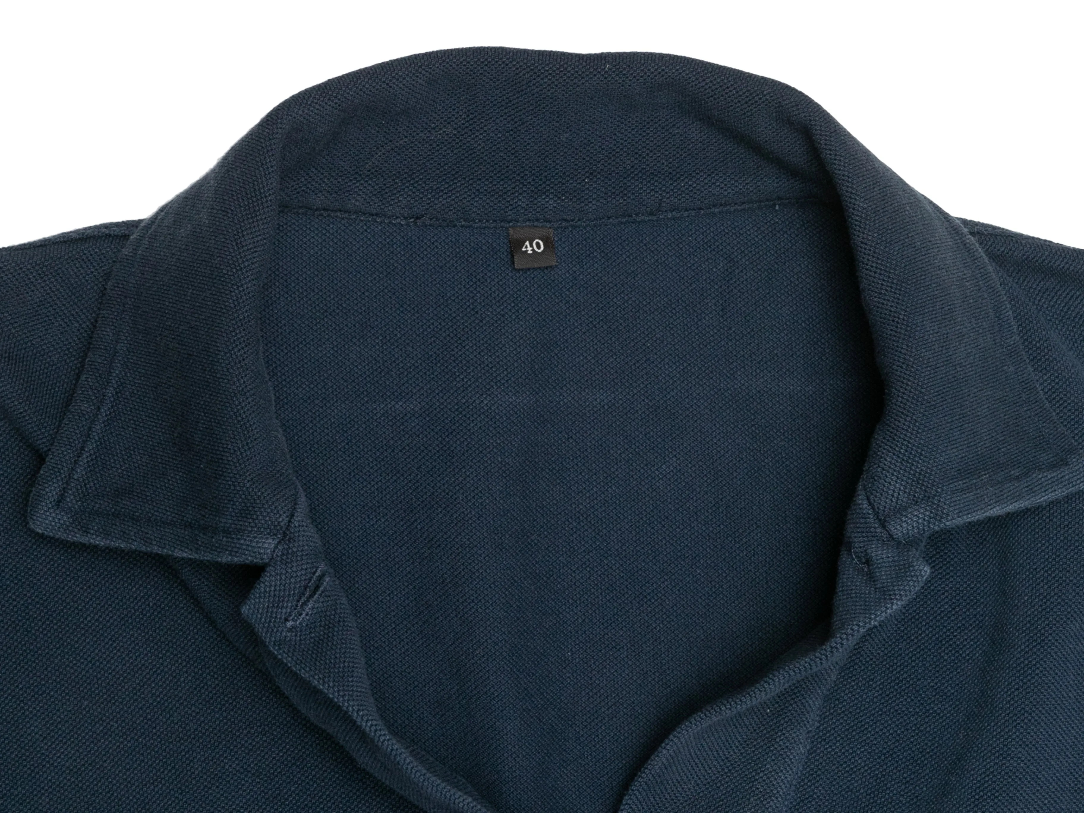 Navy Loro Piana Short Sleeve Polo Shirt Size IT 40