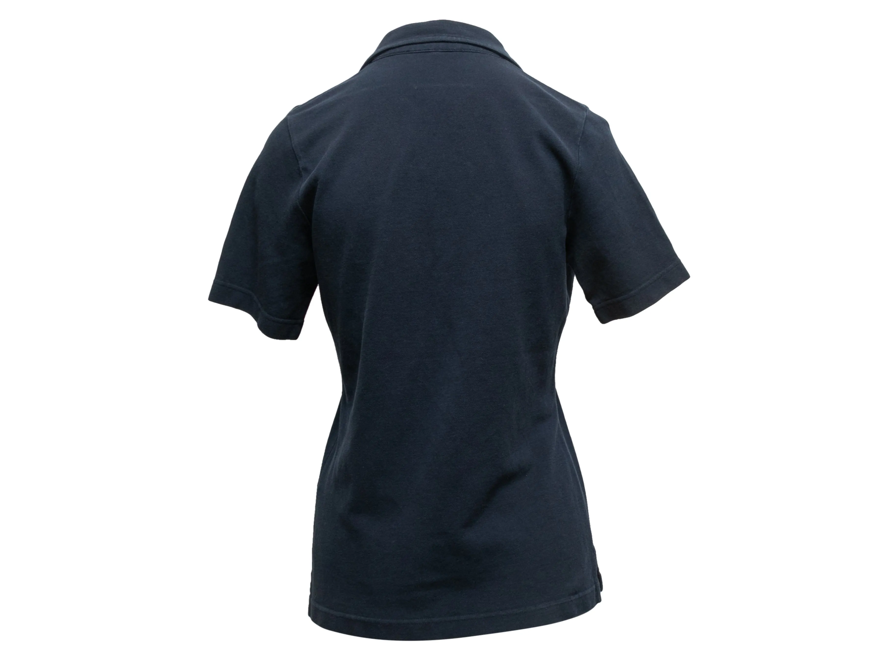 Navy Loro Piana Short Sleeve Polo Shirt Size IT 40