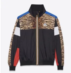 New Saint Laurent K-Way tiger bomber Track jacket Black/Red/Tiger Size XL