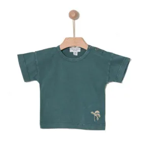 ORGANIC MEDIUM GREEN VINTAGE WASH  T SHIRT - GREEN