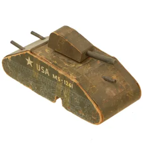 Original U.S. WWII Wartime Economy Paper / Cardboard Toy Tank