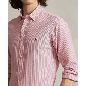 Oxford Shirt - Stripe - Burgundy / White