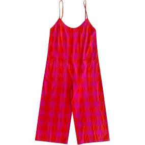 PATCH POCKET JUMPER - POPPY/PINK PLAID