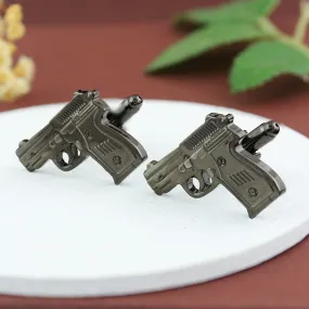 Peluche Gangsta Grey Rhodium Plated Shirt Cufflinks for Men