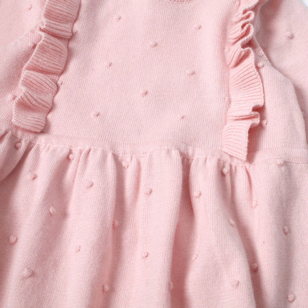Pink Ruffle Knit Dress