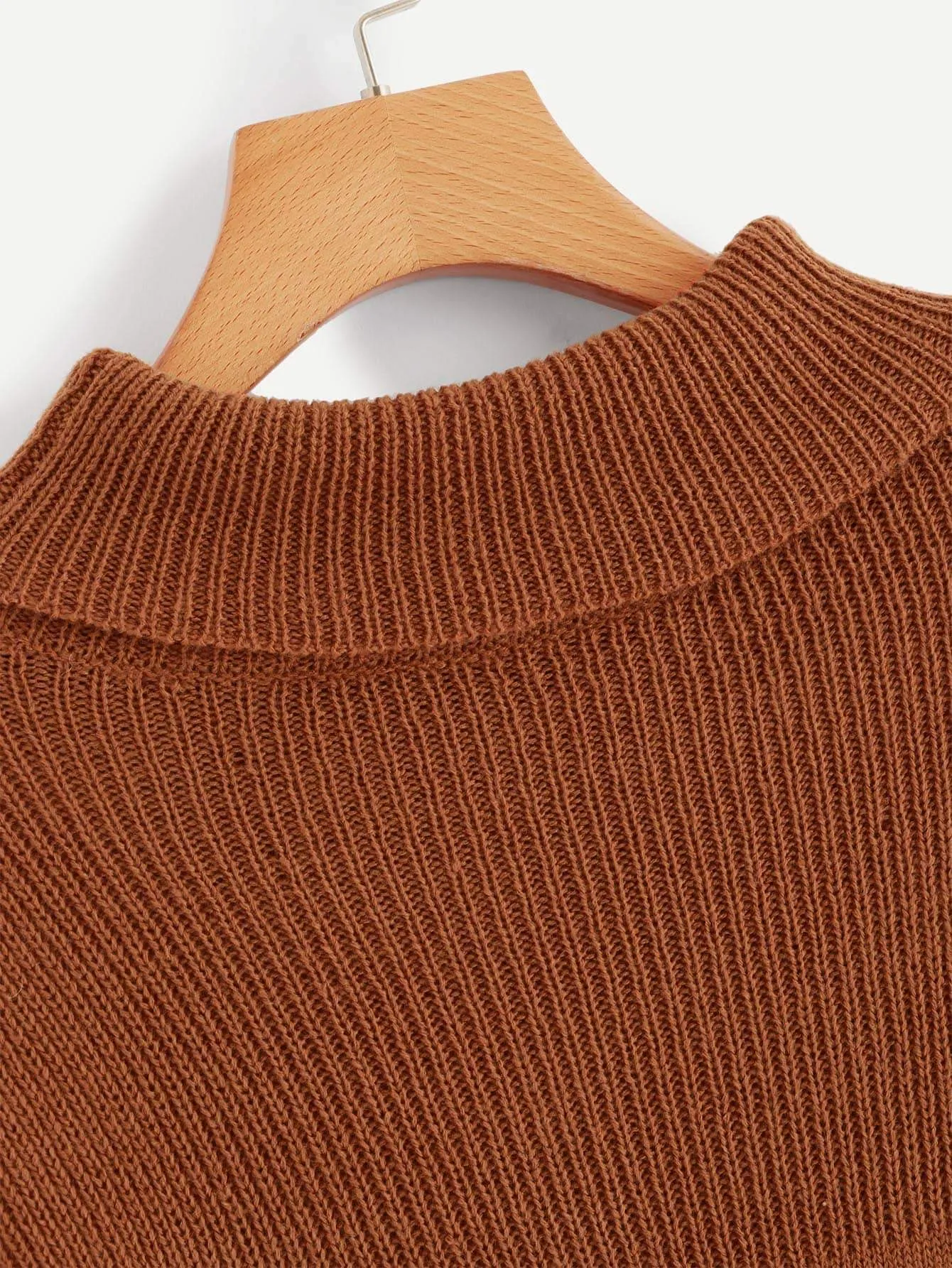 Plus Drop Shoulder Turtle Neck Solid Sweater Dress