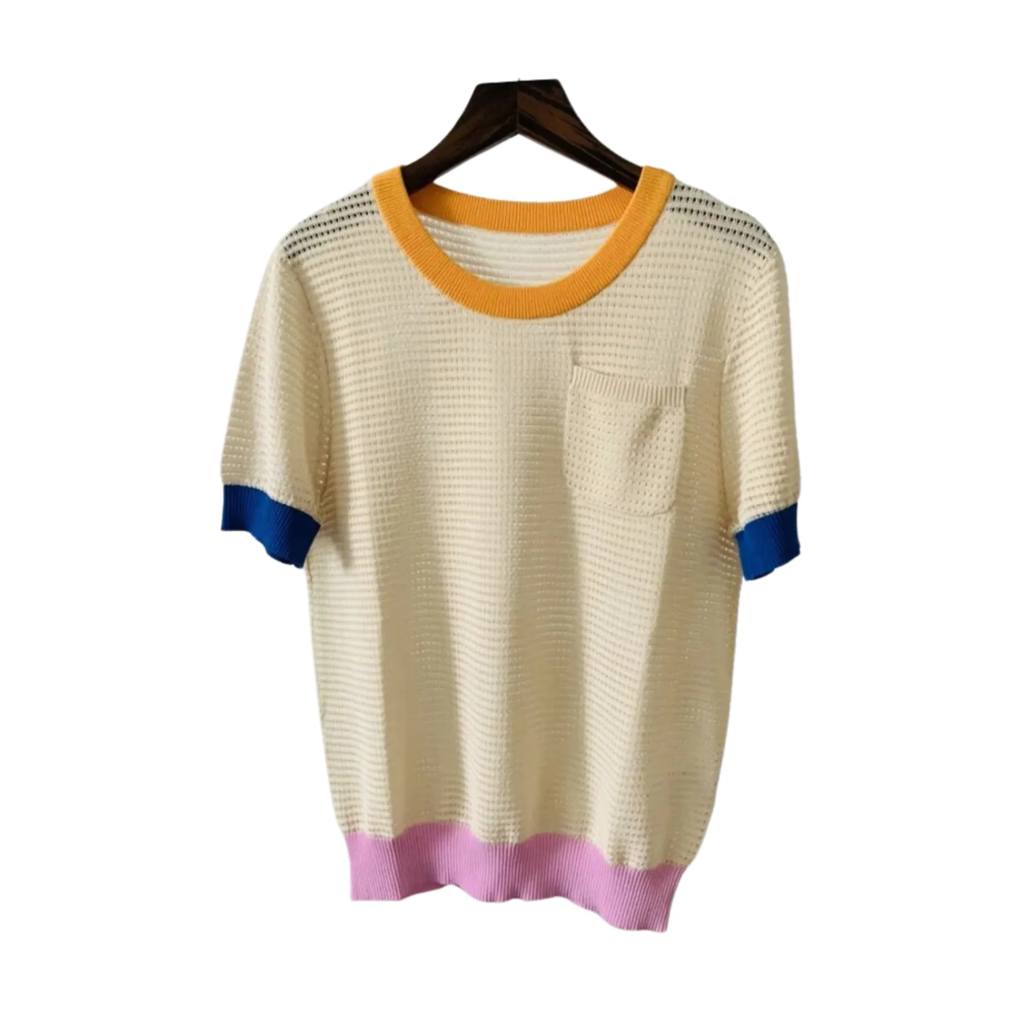 Pre Order:  Knitted Linen Round Neck Top