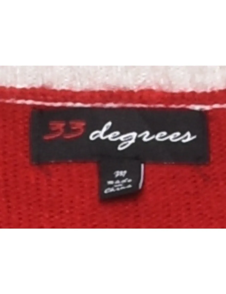 Pug Design Knit Christmas Jumper - M