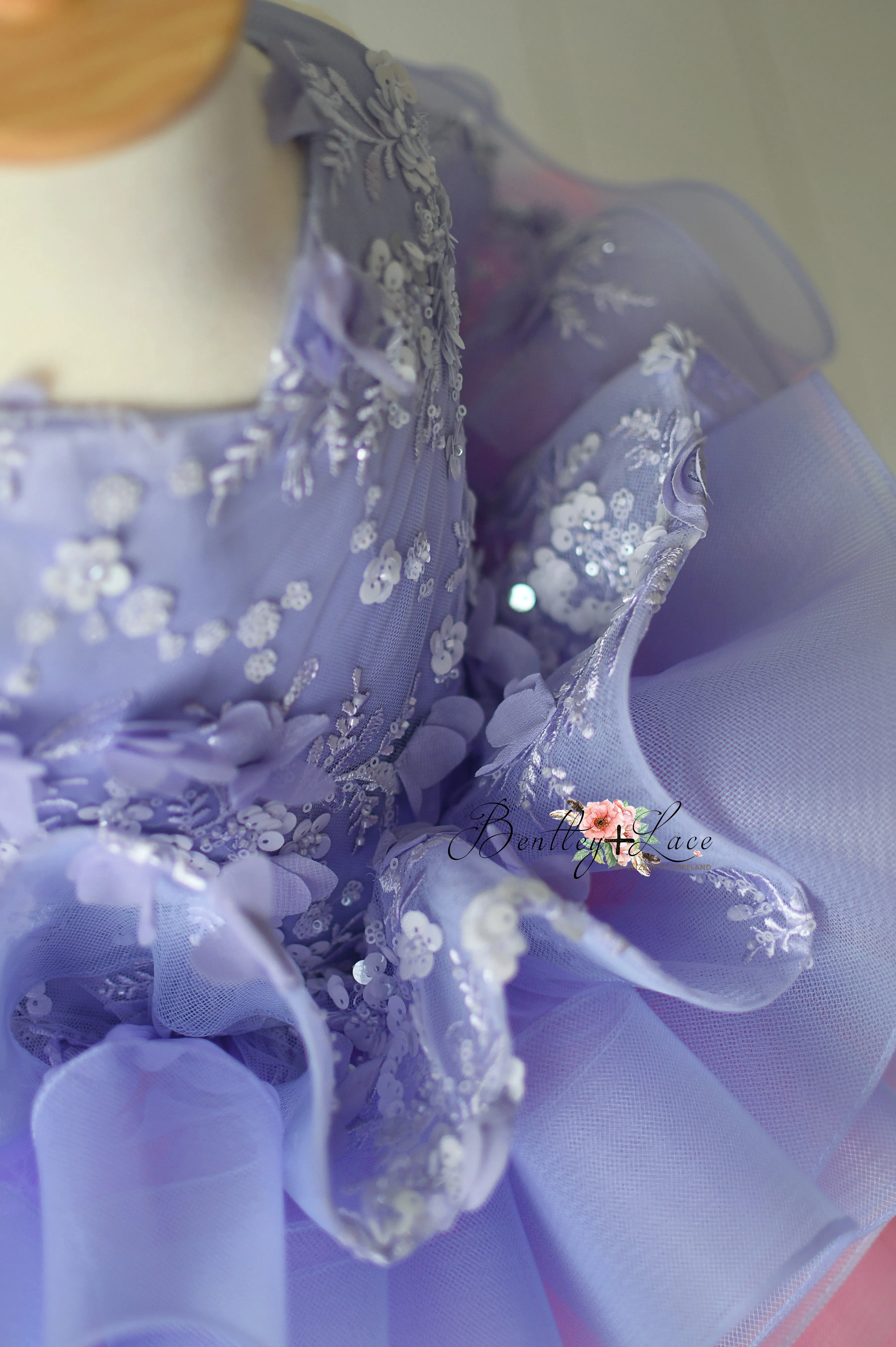 "Lilac Enchantment" -   Petal length dress( 4 Year - 5 Year)