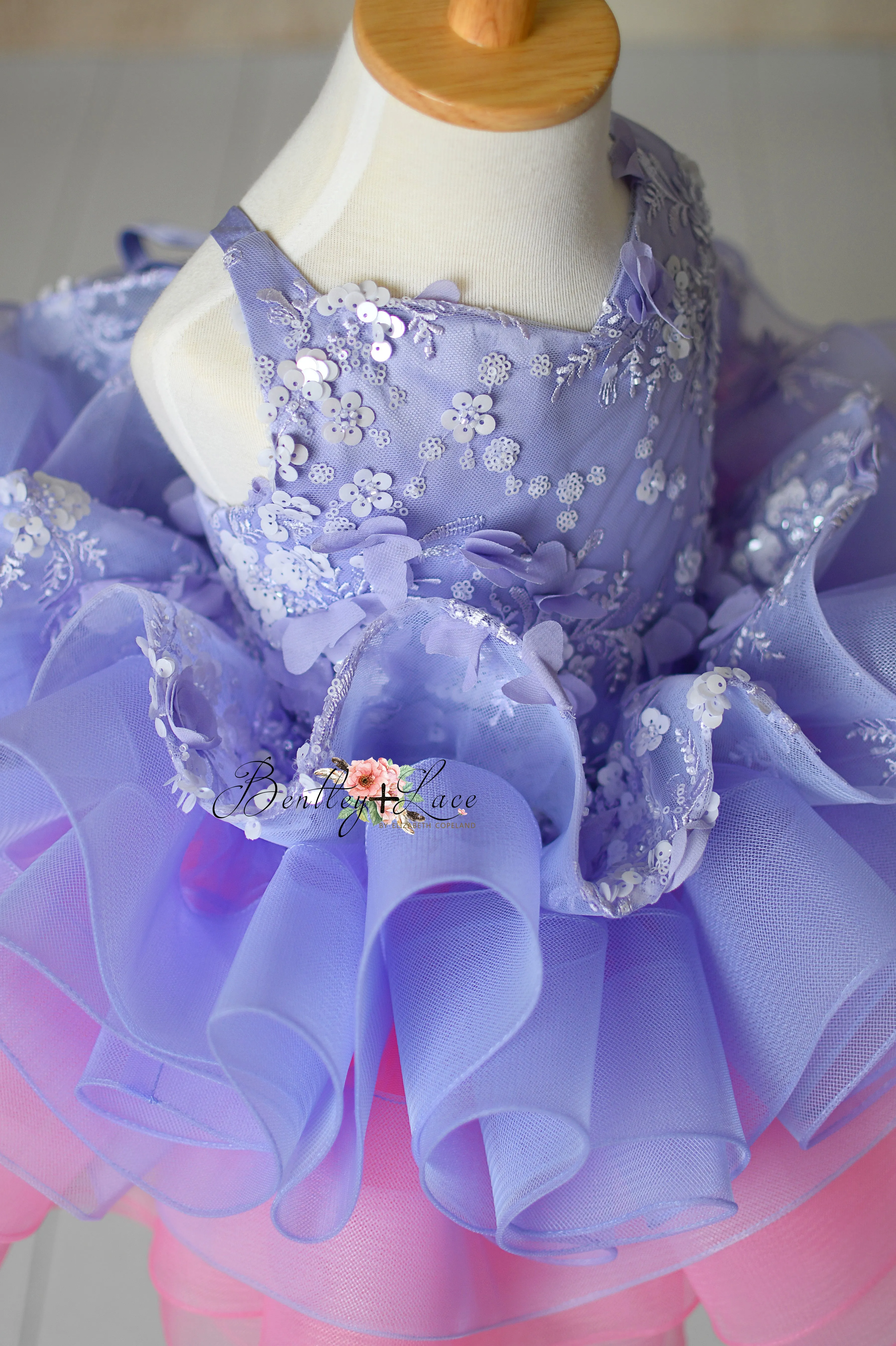 "Lilac Enchantment" -   Petal length dress( 4 Year - 5 Year)