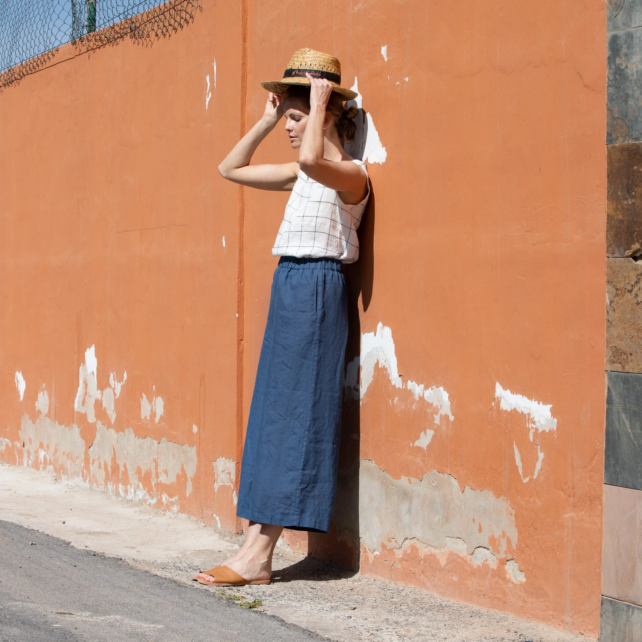 R: Maxi WELS wide leg linen pants (Size: XS; Color: Oat Milk)