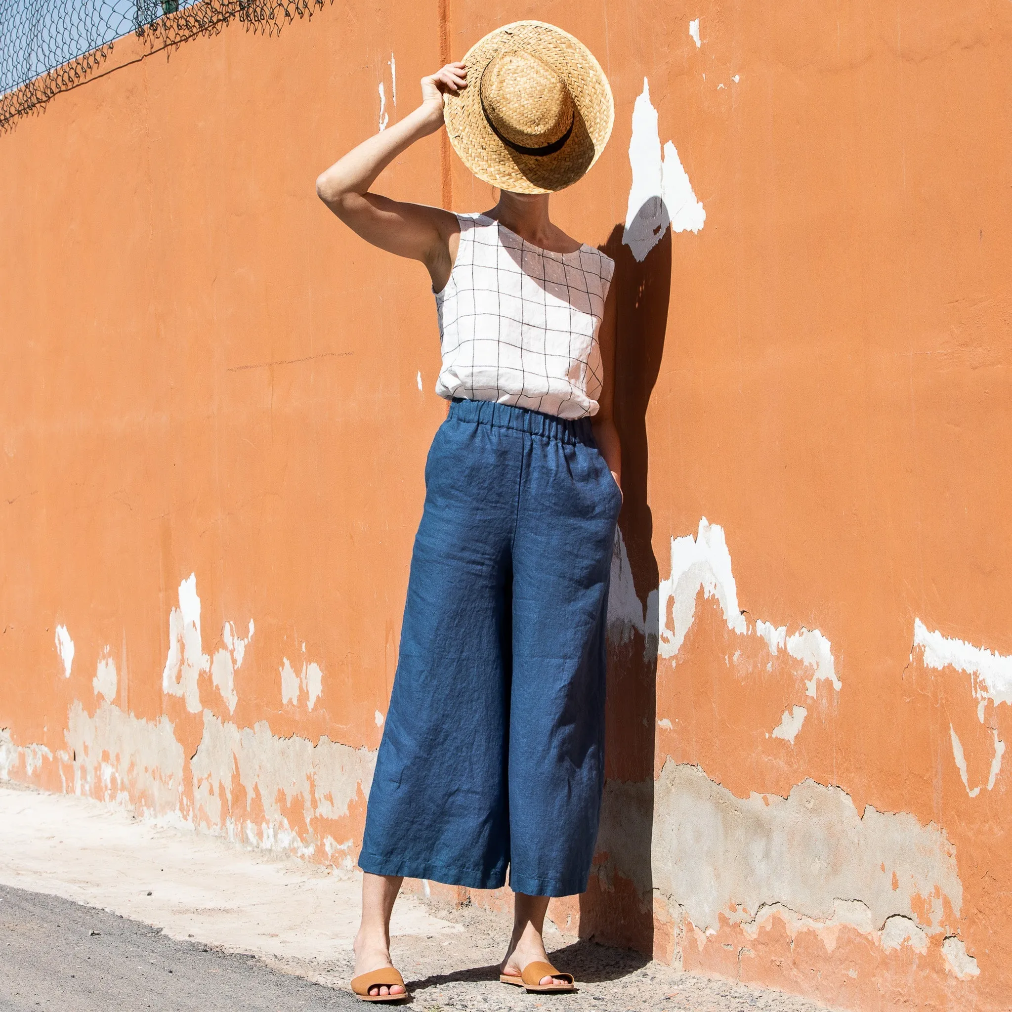 R: Maxi WELS wide leg linen pants (Size: XS; Color: Oat Milk)