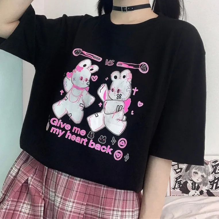 Rabbit VS Heart Crop Top