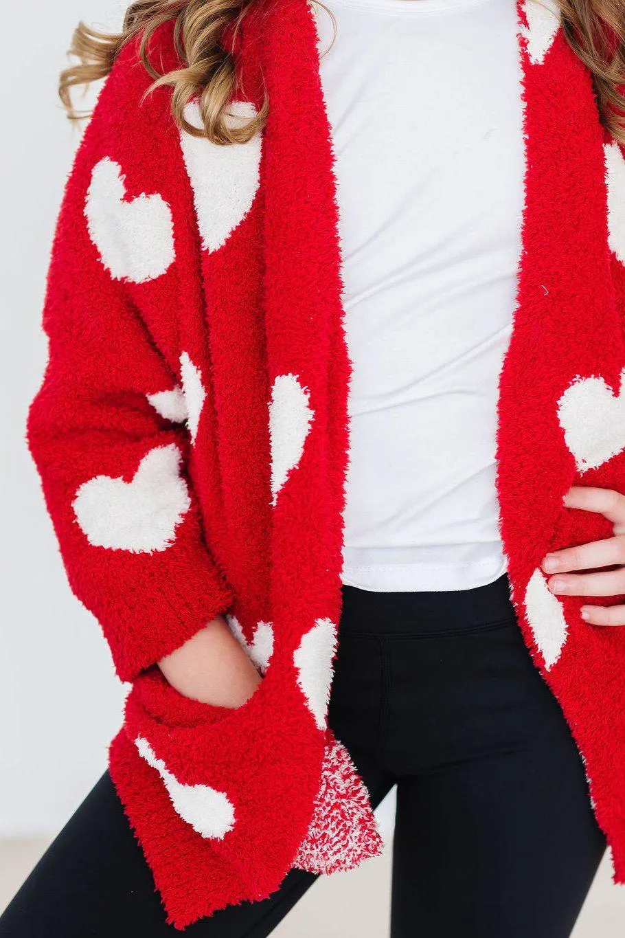 Red Coconut Heart Cozy Cardigan Sweater