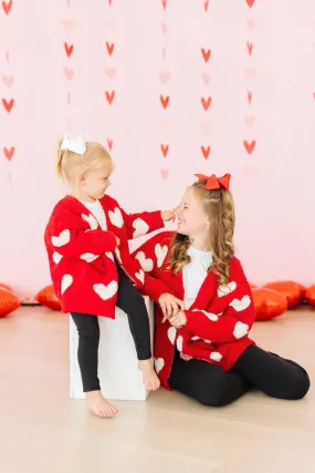 Red Coconut Heart Cozy Cardigan Sweater