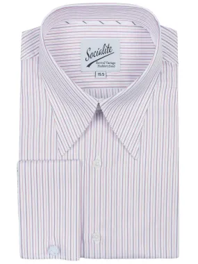 Red York Stripe Deluxe Forties Vintage Look Spearpoint Shirt