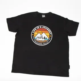 REIMO T-SHIRT UNISEX REALIZZATA IN COTONE BIOLOGICO E POLIESTERE - FANTASIA: LIFE IS A JOURNEY