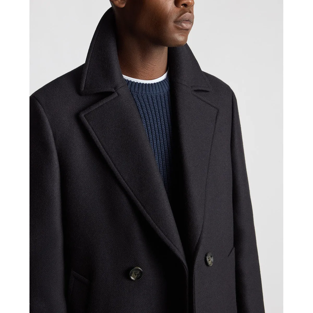 Remus Uomo Pearse DB Overcoat 78 Navy