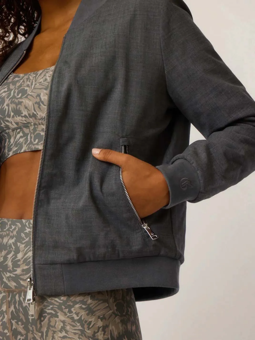 Reversible Serrano Bomber Jacket - Smoke Heather | Greyson Clothiers